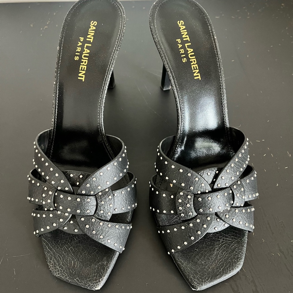 Saint Laurent Leather Slides
